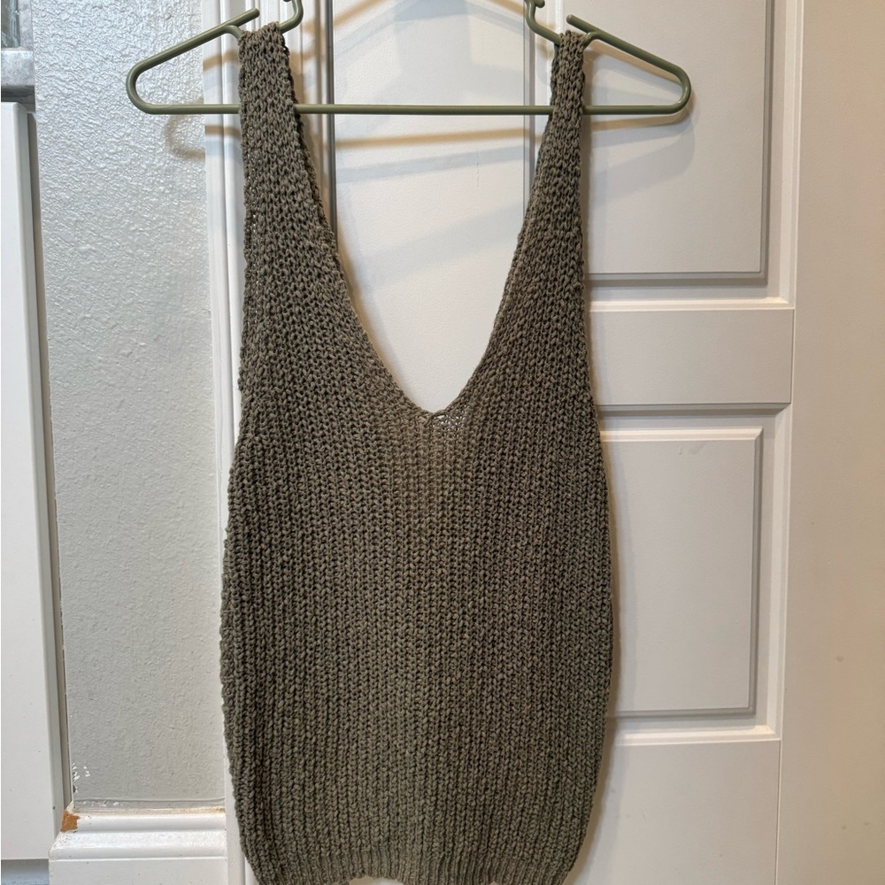 BKE Taupe Knit Sweater Vest